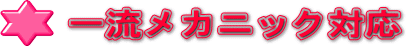 一流メカニック対応